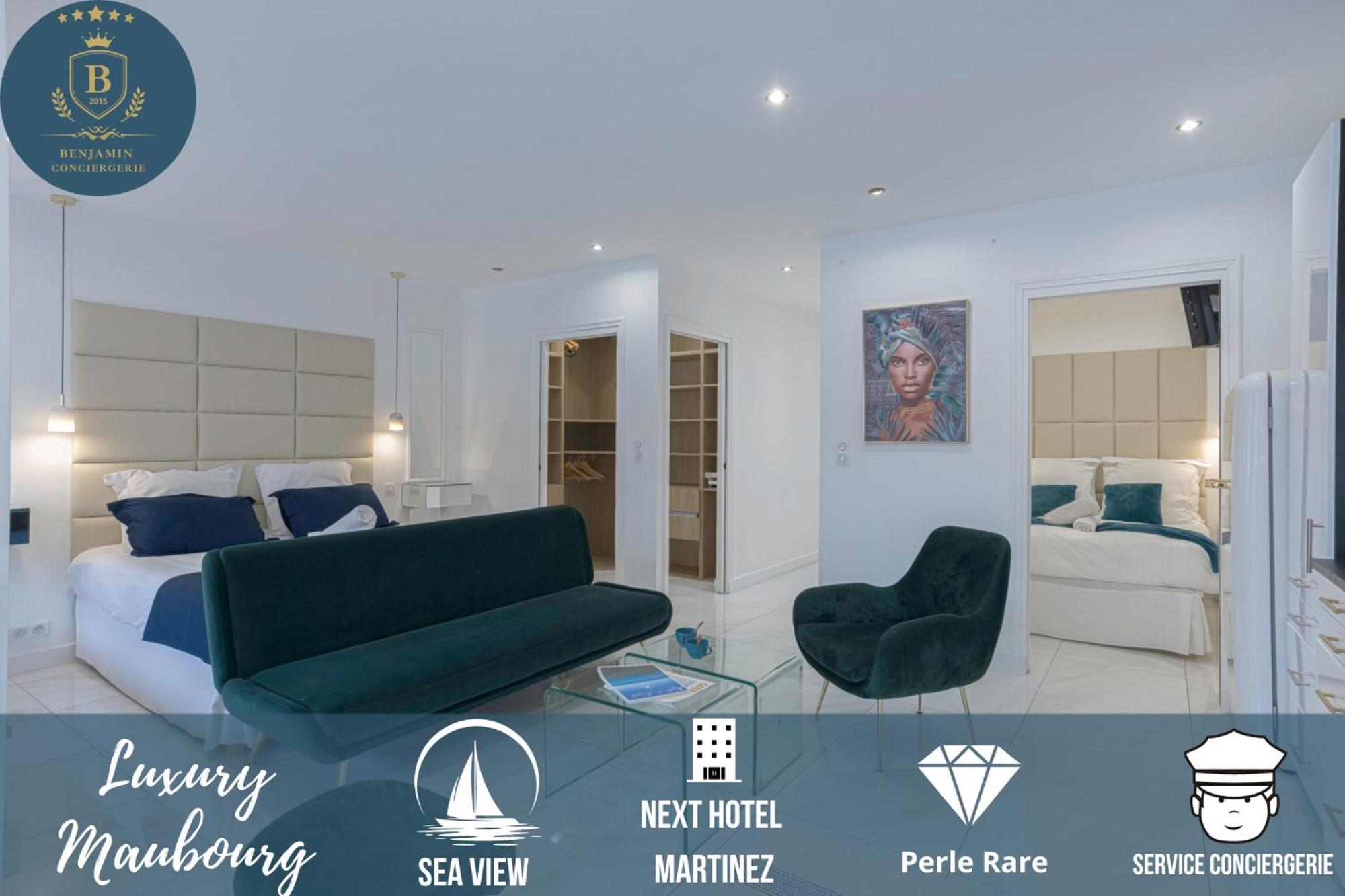 Luxury Maubourg - Vue Mer - Croisette 50M Plage - Clim - Terrasse Cannes Exterior foto